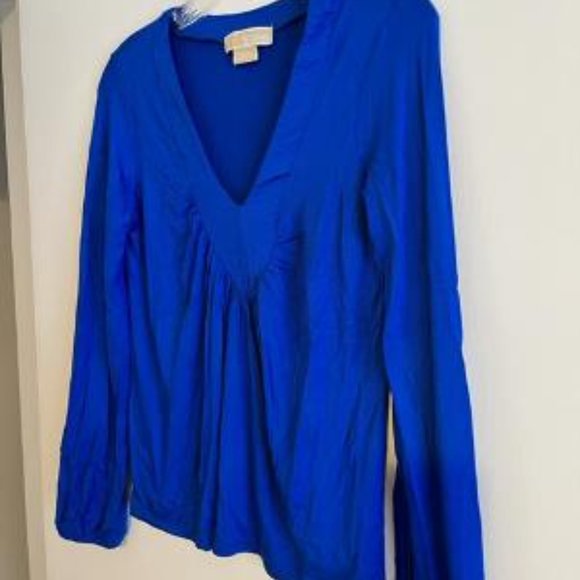 Michael Kors Royal Blue V-Neck Top, Size Small, Never Worn - Picture 3 of 4